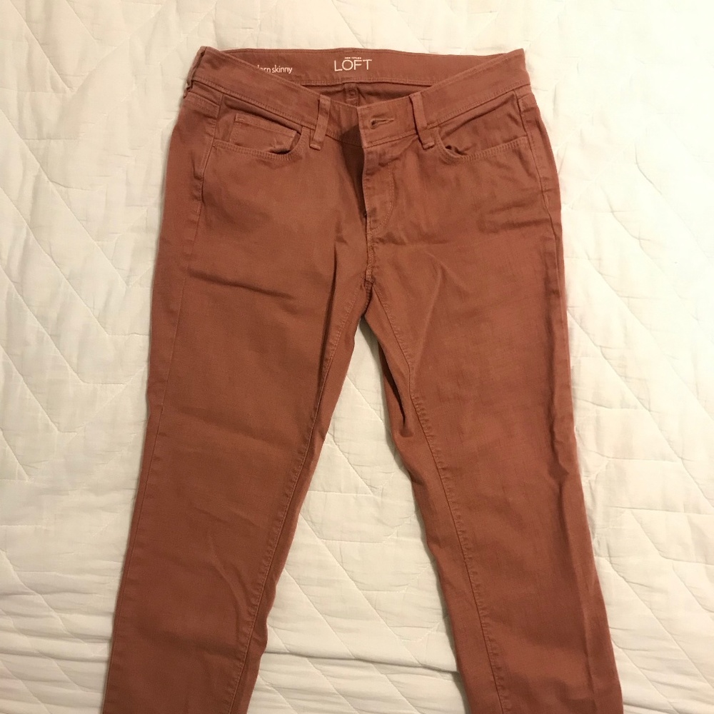 LOFT Modern Skinny Jean Size 4P in Rust